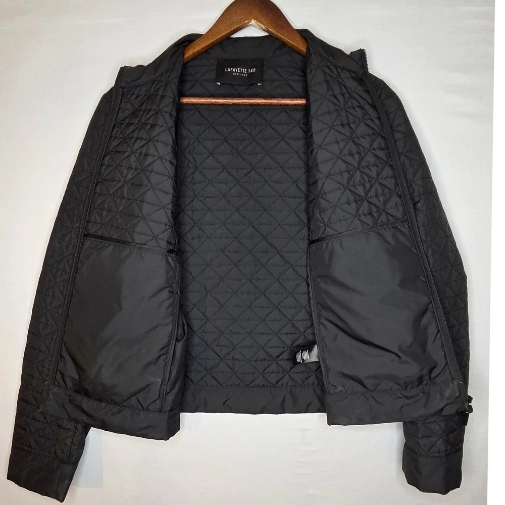 Lafayette‎ 148 New York Quilted Jacket M Black